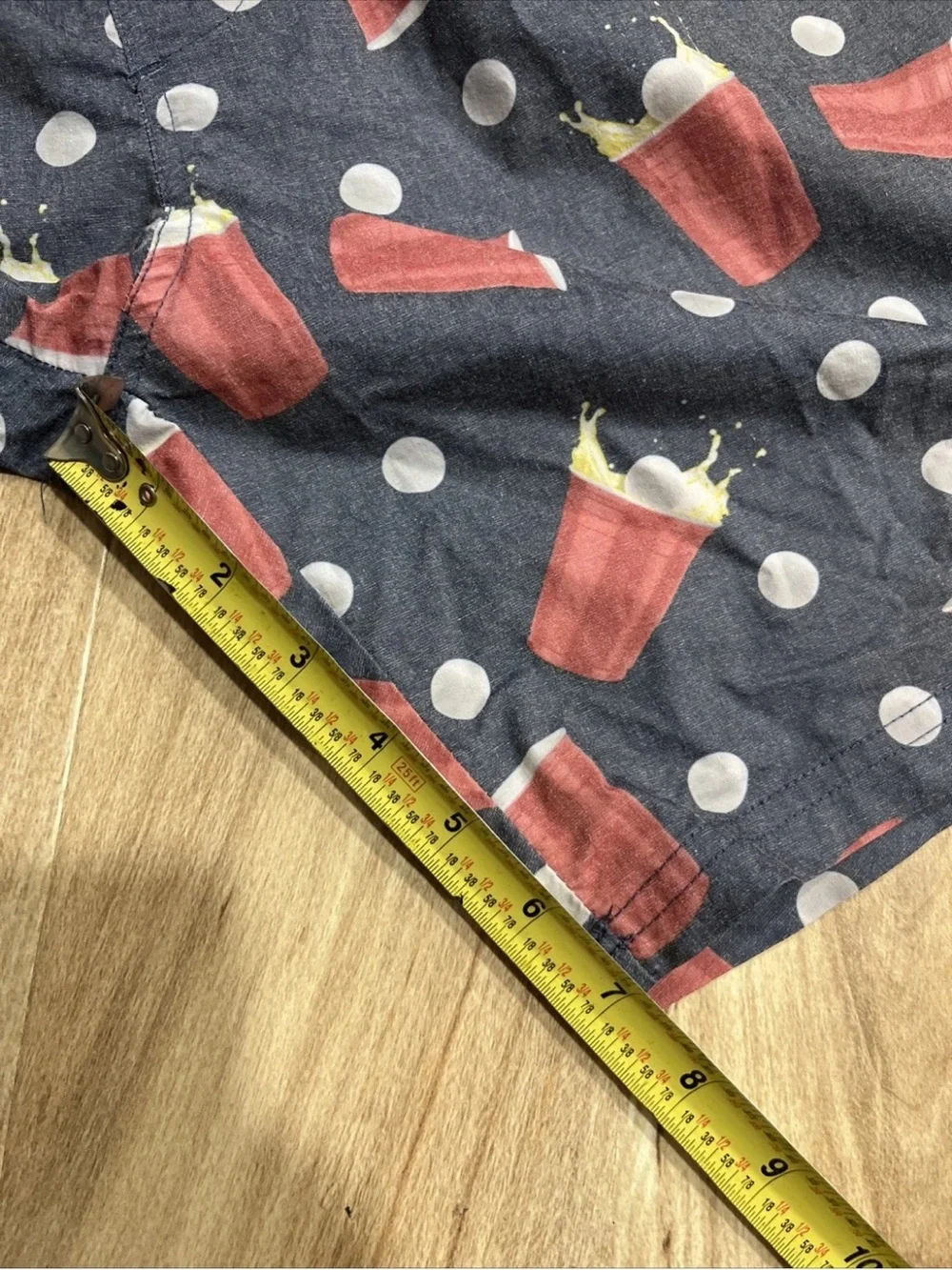Men's Navy Shorts with Red Cup Print